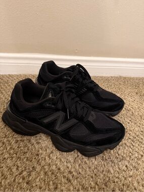 New Balance All-Black Retro Runner Sneakers